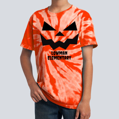Youth Tie-Dye T-Shirt - Fall Holidays - Jack O' Lantern Thumbnail
